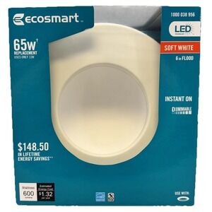 EcoSmart LED 6 In Flood Recessed Downlight Bulb Soft White 11W Dimmable 600lm
